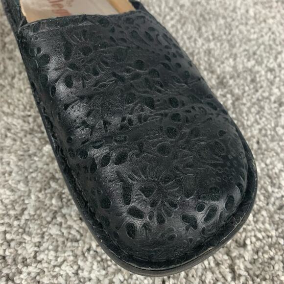 Alegria Debra Delicut Shoes Womens Size 8 8.5 Black Leather Clog Slip On - Picture 2 of 11